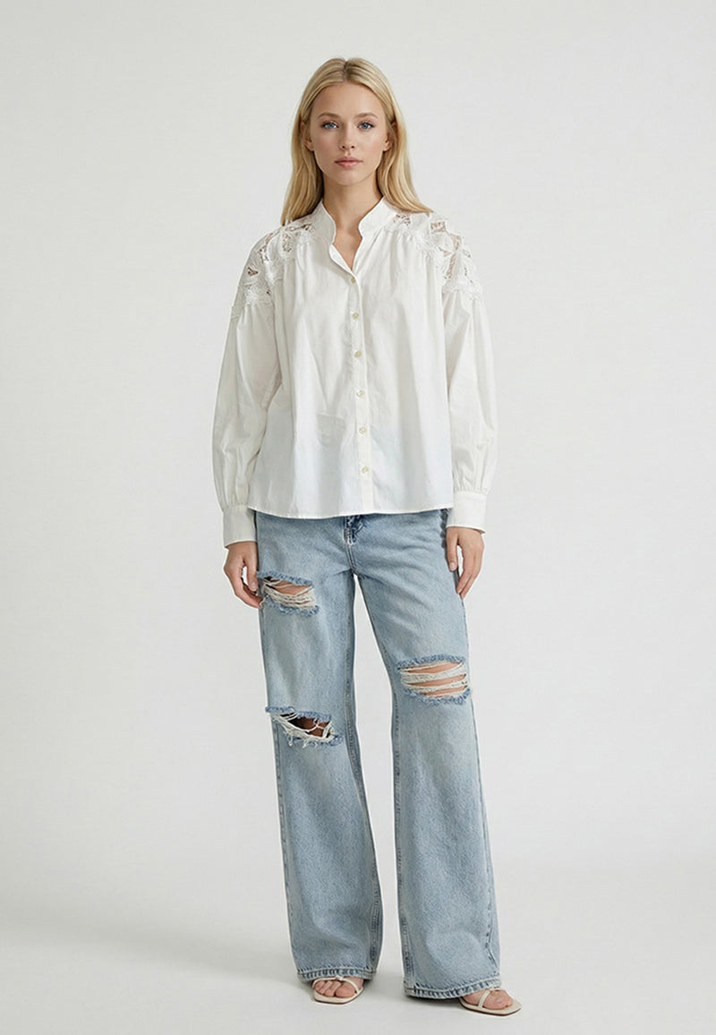 Zestaw Biała Romantyczność - Casual Look