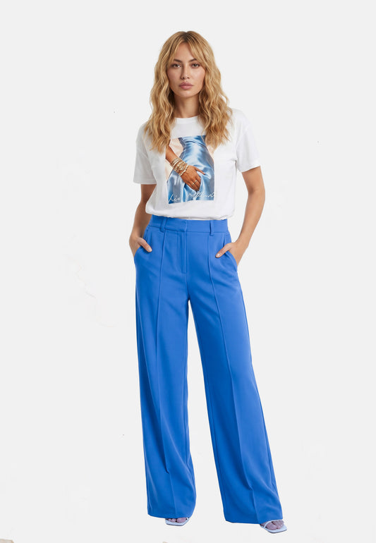 Zestaw Imperial – Spodnie Wide-Leg + T-Shirt z Nadrukiem