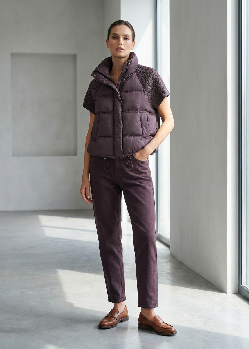 Bezrękawnik Belaro czekoladowy - stylizacja total look
