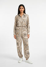 Komplet Imperial – Koszula + Spodnie Jogger w Paisley Print Beż