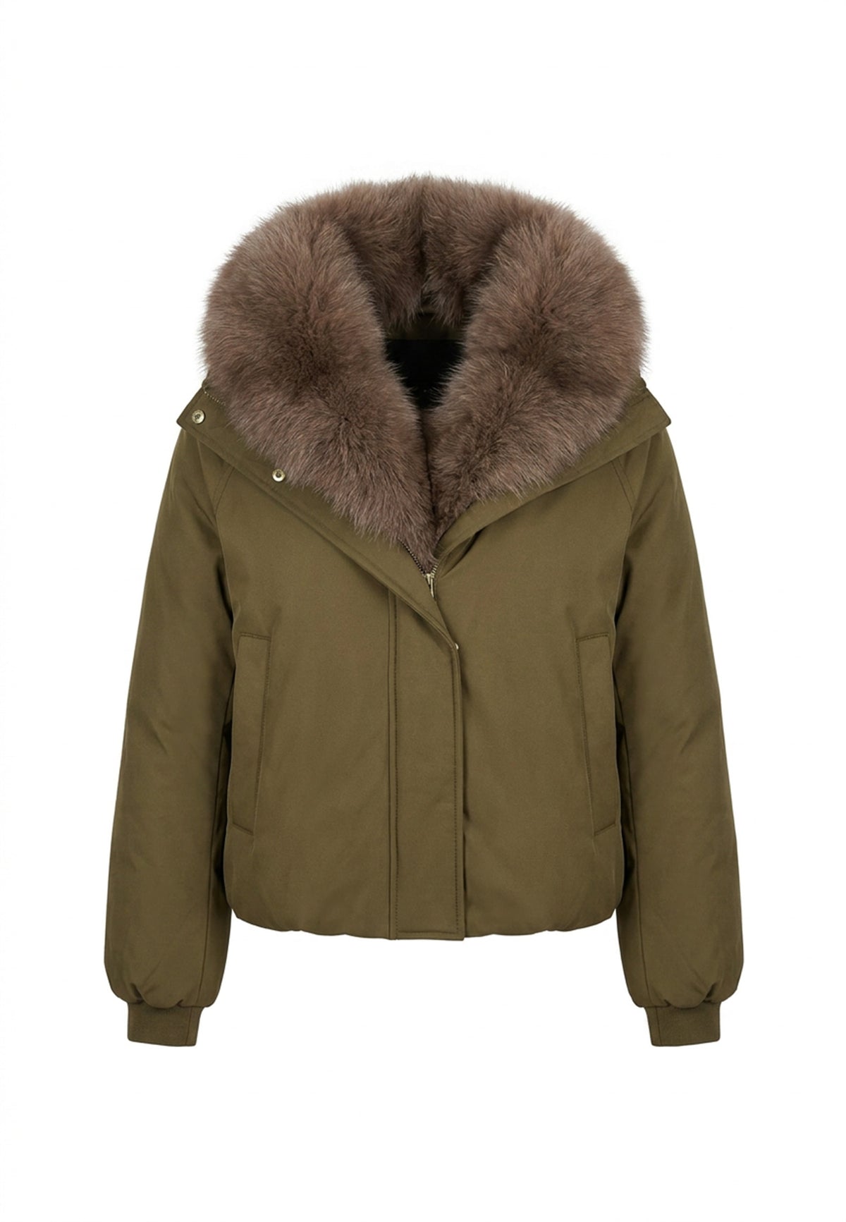 Kurtka Belaro khaki, sylwetka od tyłu