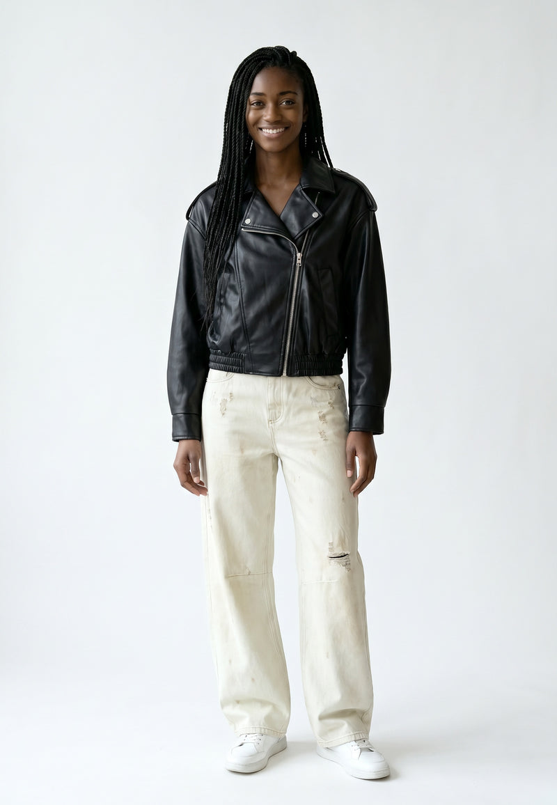 Spodnie Soovenir – Kremowe Wide-Leg z Przetarciami