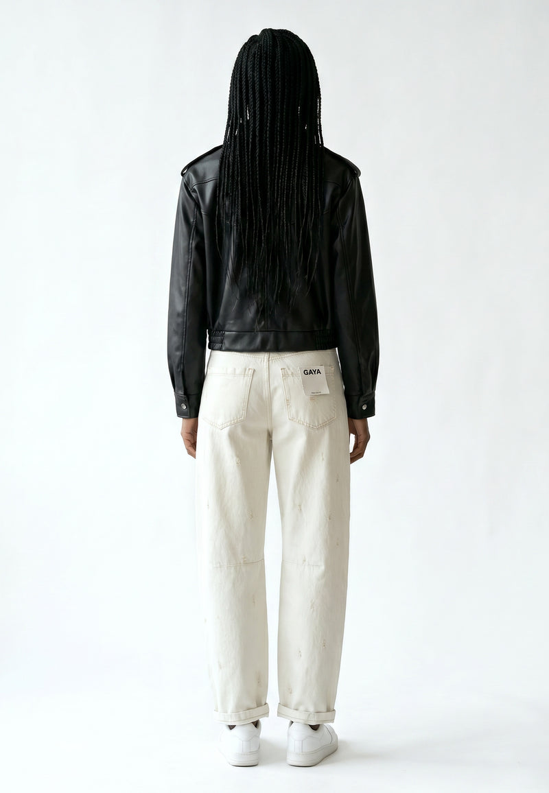 Spodnie Soovenir – Kremowe Wide-Leg z Przetarciami