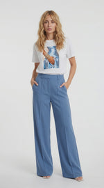 Zestaw Imperial – Spodnie Wide-Leg + T-Shirt z Nadrukiem