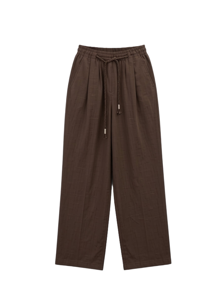 Spodnie Belaro Wide-Leg Lniane – Brązowe