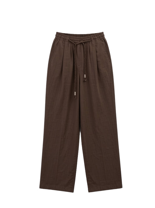 Spodnie Belaro Wide-Leg Lniane – Brązowe